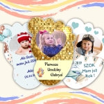 Podziękowania foto magnes chrzest urodziny roczek stopa stópka