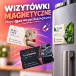 Magnesy reklamowe, wizytówki magnetyczne - kwadratowe 6,5x6,5 cm